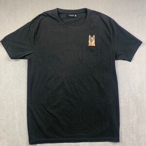 Teemo RipnDip Style Dog Womens Shirt Large Black Pocket Middle Finger Flip Off